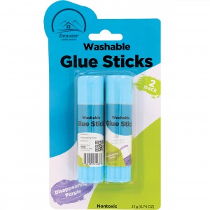 Denozer Glue Sticks for Kids, Washable Disappearing Purple Glue Sticks, 7 Ounces Stick Glue for School, Office, Home, Classroom, Non-Toxic Gluesticks, 2 Pack 