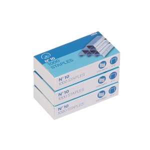 Denzoer No.10 Mini Premium Staples for #10 Staplers, 1000 pcs Per Box, Pack of 3 Boxes, 3000 pcs in Total, Silver 