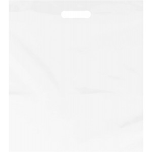 Denzoer White Q Crafts Plastic Bag with Die Cut Handle Bag 15"x18" White Plastic Merchandise Bags 50 Pack